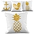 Golden Sequin Pillow Set 3D model small image 2