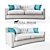 Grace Textile Sofa 3D model small image 1