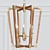 Bastian Small Chandelier: Wood, Wrought Iron, Chestnut/Brass 3D model small image 1