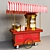 Vintage Popcorn Cart: Your Classic Summer Delight 3D model small image 1