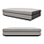 Elegant Avalon White Ottoman 3D model small image 1