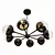 Handcrafted 8-Light Black Chandelier 3D model small image 1