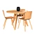 Modern Vitra Gueridon Table & HAL Ply Wood Chair 3D model small image 1