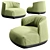 Kristalia Brioni Lounge Chair - Compact Elegance 3D model small image 1