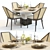Baker Solid & Cane Dining Set 3D model small image 1