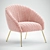 Quilted Hillside Accent Chair: Stylish Comfort for Every Space 3D model small image 1