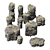 Rockstone 3D Polygon Set 3D model small image 2