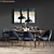 Modern Walnut Dining Set: Chairs, Table & Pendant Light 3D model small image 2