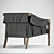 Luxury Leather Strap Armchair 3D model small image 2