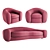 Designer Jean Royere Sofa & Armchair 3D model small image 1