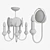 Gzhel-inspired Chandelier & Sconces Set 3D model small image 3