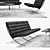 Barcelona Sofa Set with Coffee Table 3D model small image 2