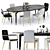 Modern Baker Vendome Dining Set 3D model small image 1