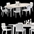 Modern Baker Vendome Dining Set 3D model small image 3