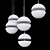 Elegant Antique Brass Glass Hanging Lamp 3D model small image 3