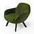 Curves and Tradition: Modern Armchair 3D model small image 1