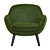 Curves and Tradition: Modern Armchair 3D model small image 2