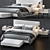 Modern Bed Set by Minotti 3D model small image 1