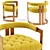 Luxurious Winfrey Cotton Velvet Dining Chair 3D model small image 1