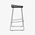 Sleek and Sturdy Wave Bar Stool 3D model small image 3