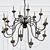 Elegant Digby Mole Black Chandelier 3D model small image 2