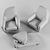 Elegant Lacroix Armchair & Pouf Set 3D model small image 3