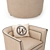 Elegant LANTE chair by Vittoria Frigerio 3D model small image 2