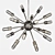 Modern Iron Sputnik Chandelier 3D model small image 2