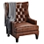 Title: Maximus Leather Wingback Chair 3D model small image 1