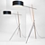 Modern Oak Steel Floor Lamp 3D model small image 1