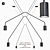 Modern Chaos Pendant Lighting 3D model small image 1