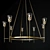 Elegant Glass Torch Chandelier 3D model small image 1