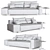 Sleek Bullit Sofa: Poltrona Frau 3D model small image 2