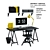 IKEA Work Zone Set with Desk, Lamp, and Chair 3D model small image 1