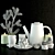 Elegant Porcelain Tea Set 3D model small image 3