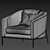 Elegant Minotti FIL NOIR Sofa 3D model small image 3