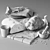 Gourmet Food Set: Ham & Bread 3D model small image 2