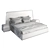 Elegant Mano Bed with Repossi Night Table Set 3D model small image 2