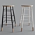 Gordon Whitewash Stools: Elevated Seating 3D model small image 1