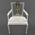 Elegant Vintage Dining Chair 3D model small image 1