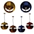 Elegant Hanging Lamp in Multiple Wrap Materials 3D model small image 2