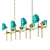 Lily Aqua Glass Rectangle 3D model small image 1