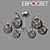 Eurosvet OM Ceiling Chandelier with Glass Shades 3D model small image 1