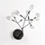 Elegant Black Crystal Sconce 3D model small image 2