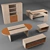 6-Piece Office Furniture Set 3D model small image 1