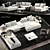 Modern Minotti Hamilton Sofa: Elegant & Comfortable 3D model small image 1