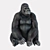 Gorilla Sculpture: Majestic Pose 3D model small image 1