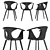Sleek Stackable Chair with Armrests 3D model small image 1