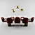 Elegant Gubi Beetle Dining Set 3D model small image 1