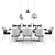 Elegant Gubi Beetle Dining Set 3D model small image 2